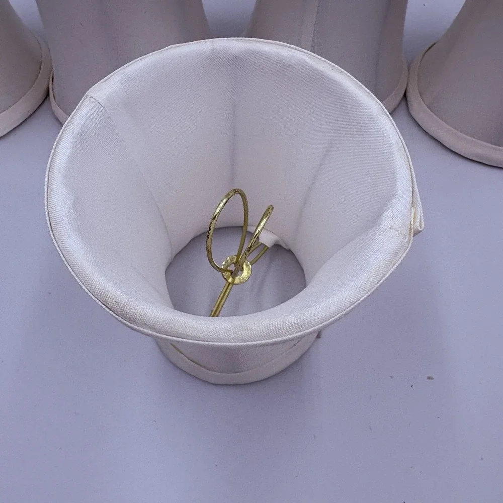 Vintage Mini Chandelier Lamp Shades white Silk 4.25